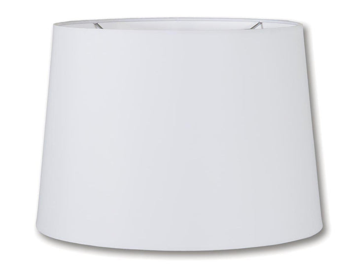 Retro Drum Lamp Shades - White Color, Microfiber Chiffon, Nickel Plated Washer Fitter