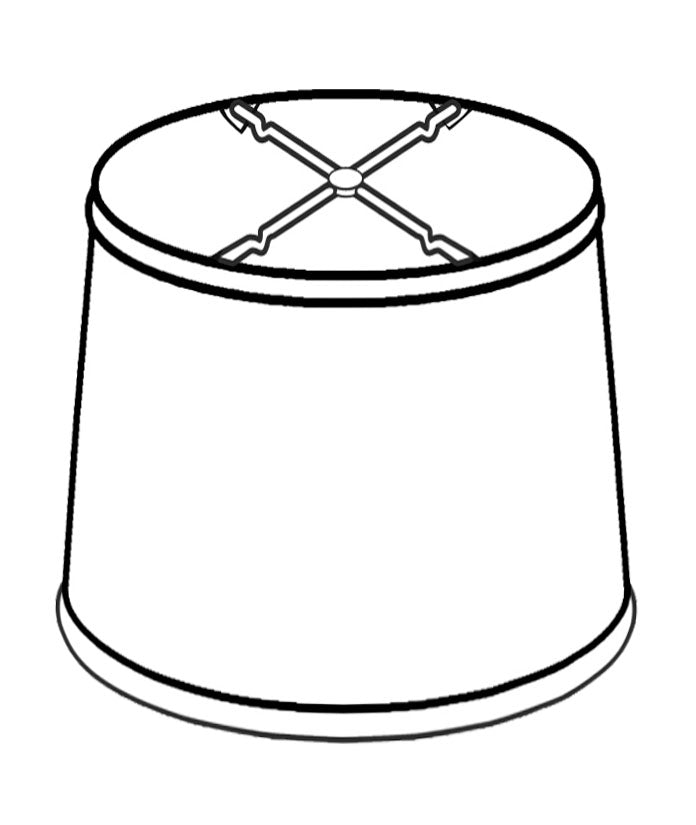 Retro Drum Lamp Shades - White Color, Microfiber Chiffon, Nickel Plated Washer Fitter