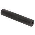 Black cylindrical object on a white background
