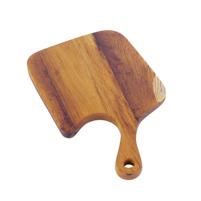 Rico & Plato teak cutting board/serving platter displayed on a white background