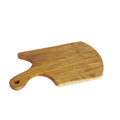 Rico & Plato calamint teak cutting board/serving platter with handle displayed on a white background
