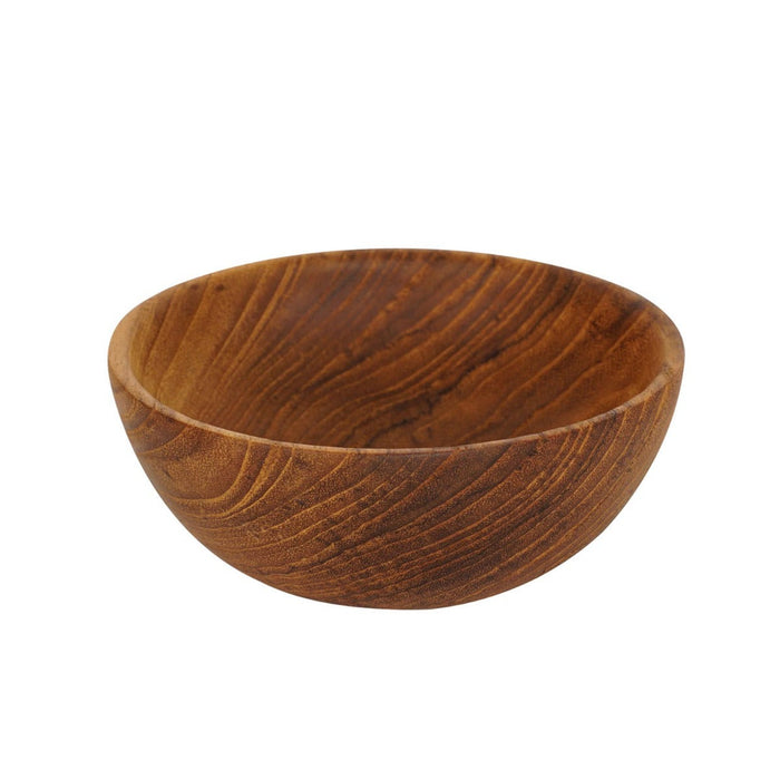 Teak bowl displayed on a white background