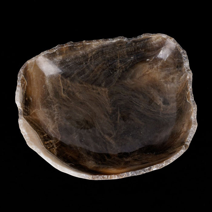 Top view of onyx bowl displayed on a black background