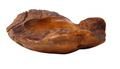 Wooden bowl with natural grain and texture on a white background