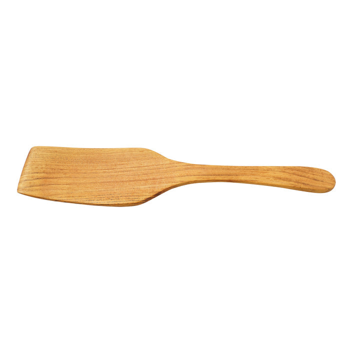 Teak spatula on a white background