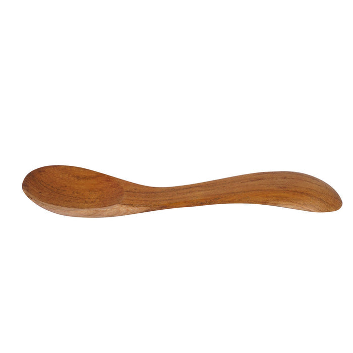 Large wooden baby spoon displayed horizontally on a white background