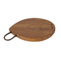 Rico & Plato limone teak cutting board serving platter with a rope handle displayed on a white background