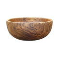 Large teak bowl on a white background