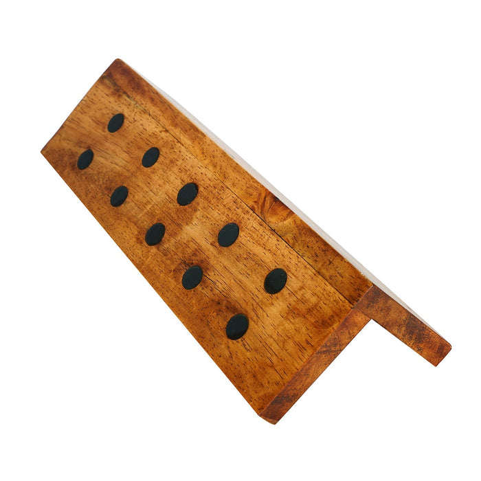 Bottom view of Rico & Plato wooden key hanger displayed on a white background