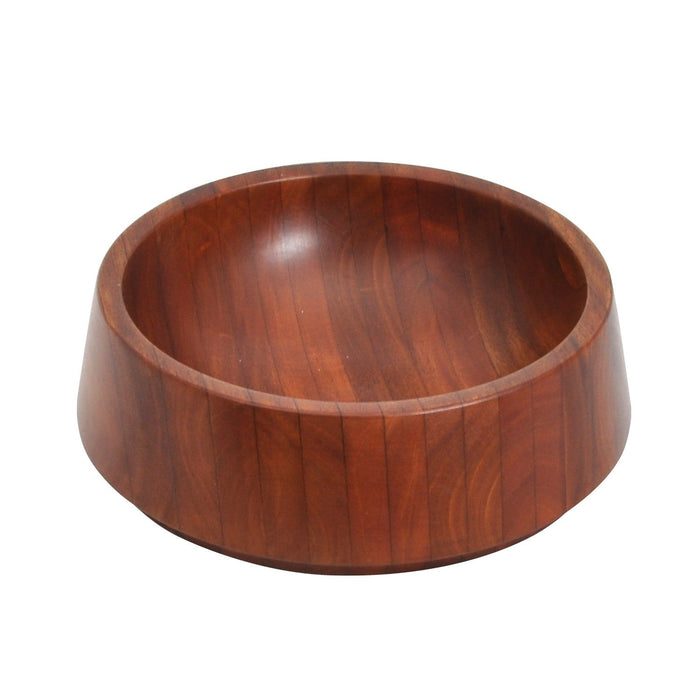 Mahogany dog bowl on a white background