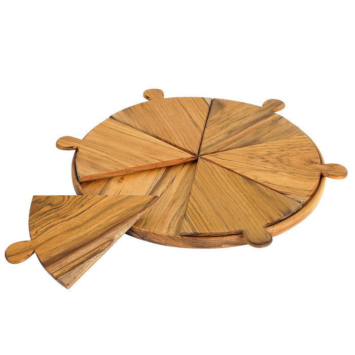 Rico & Plato Napoletana 15 inch pizza serving board with one of the serving plates sitting out on a white background