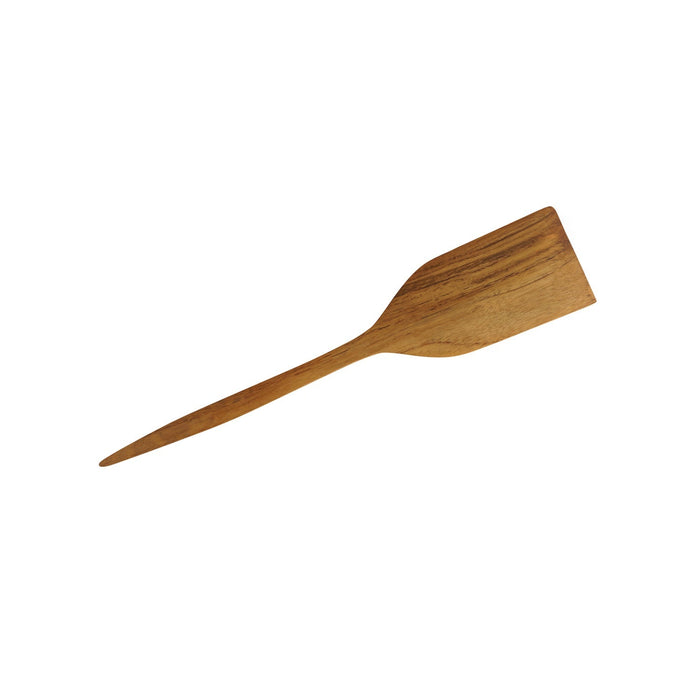 Teak spatula on a white background