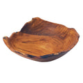 Teak salad fruit bowl on a white background