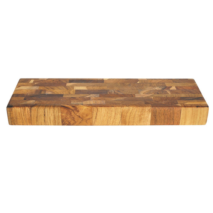 Side view of rectangular end grain displayed on a white background