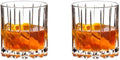 Two Riedel neat glasses with a drink, possibly a whiskey-based cocktail, visible at the bottom.