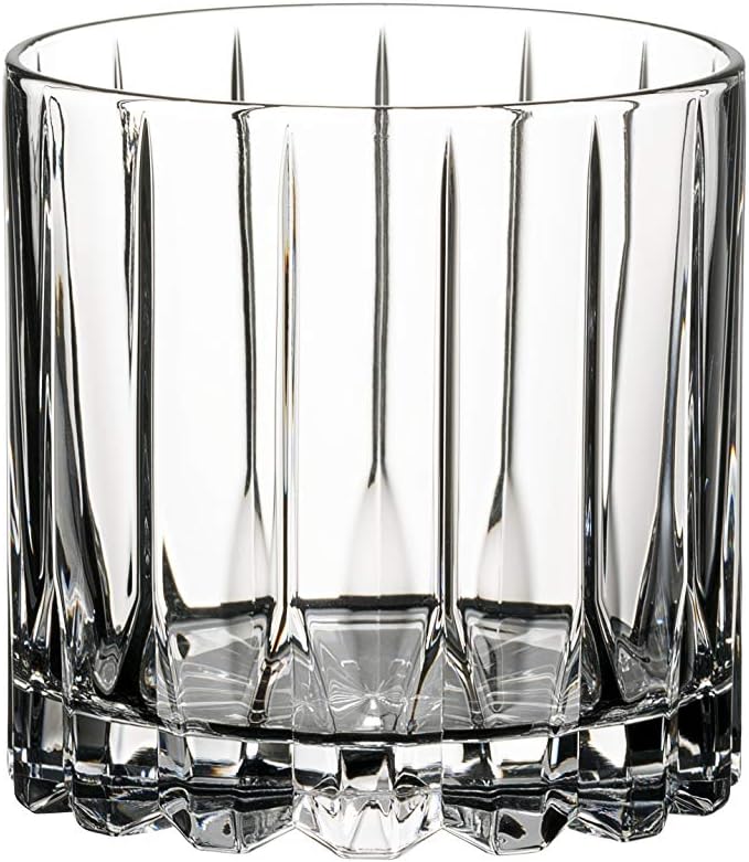 Riedel rocks glass on a white background