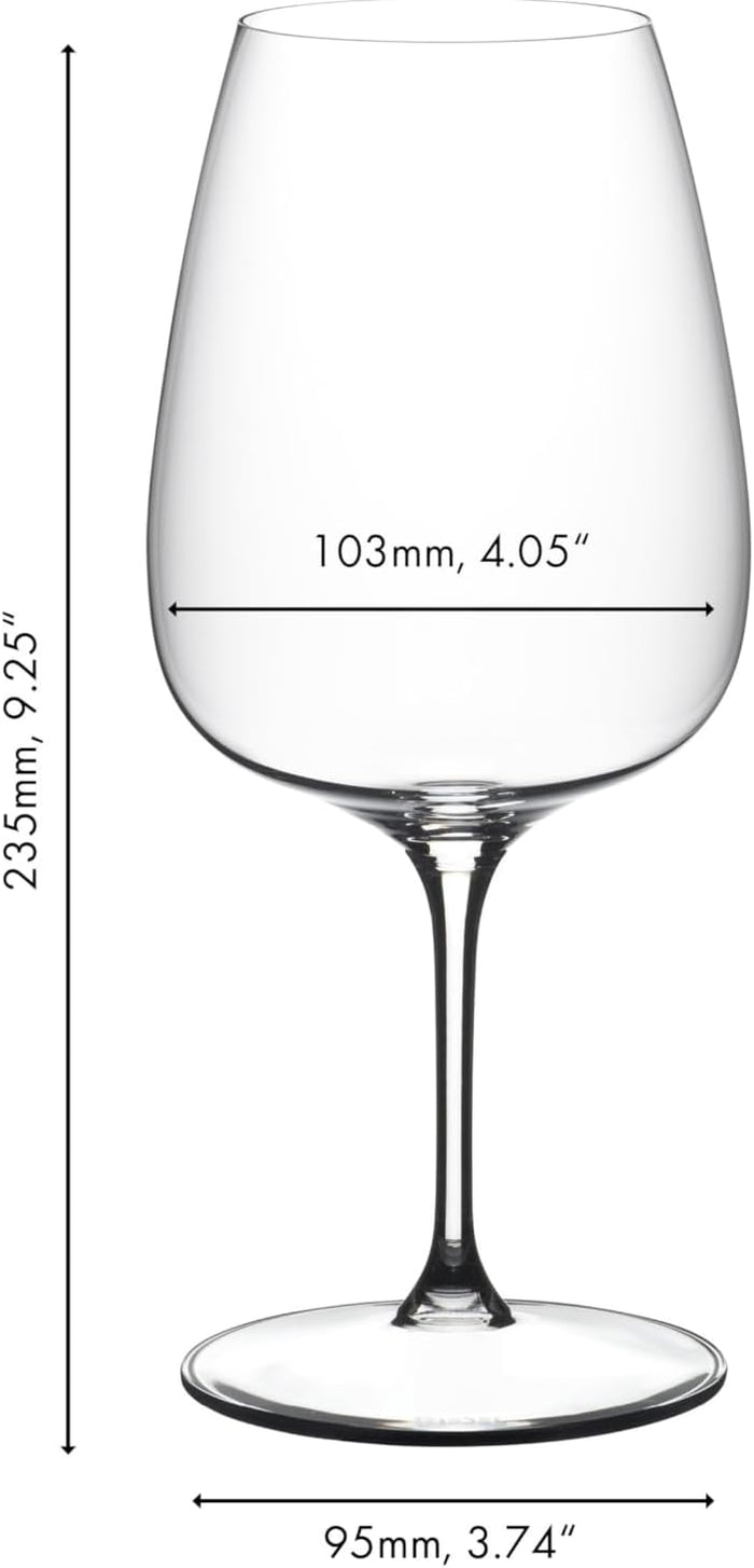 Wine glass with measurements on a white background
