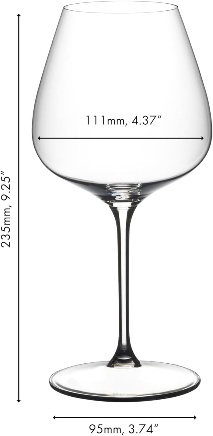 Wine glass with measurements on a white background