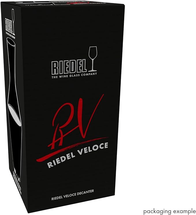 Riedel veloce decanter packaging on a white background
