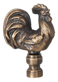 Rooster Design Metal Lamp Finial, 2 1/2 in ht