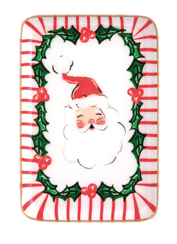 Santa Metal Tidbit Plate