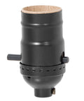 SATIN BLACK Finish Brass Early Electric Style Lamp Socket, Push-Thru, On/Off function, NO UNO Thread Shell