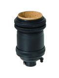 Satin Black Finish Brass Keyless, Heavy Turned Brass Tall Socket w/ Ground Screw Terminal