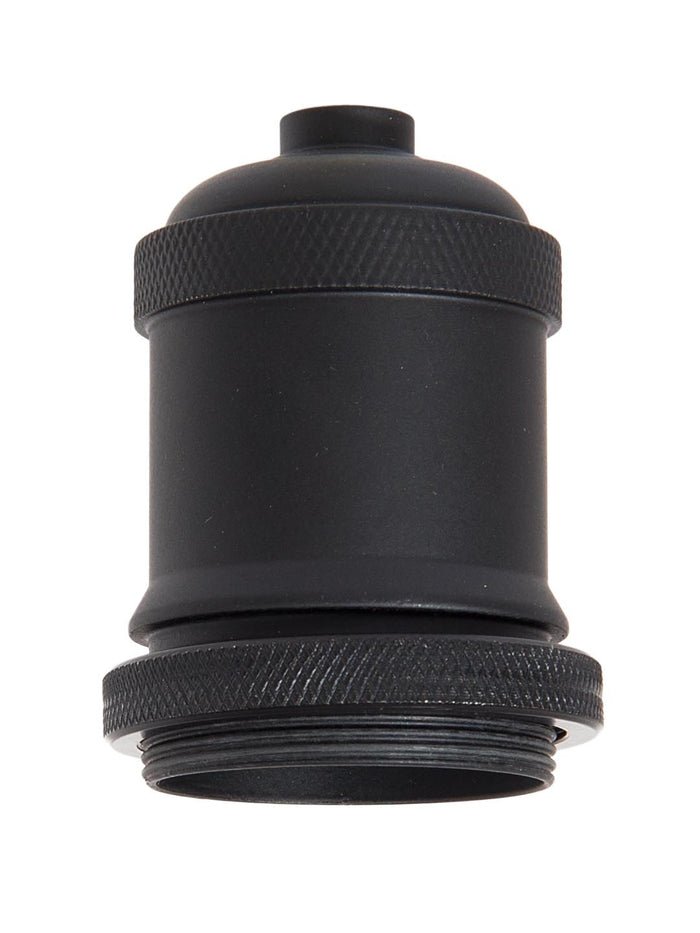 Satin Black Finish Die Cast Aluminum E-26 Socket Cover with E-26 Socket and Mounting Hardware