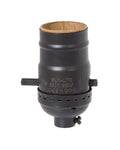 Satin Black Finish Push-Thru Aluminum Cap and Shell, E-26, No UNO Thread