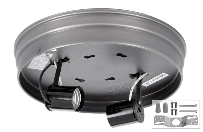 Satin Nickel Finish Flush Mount 8 Inch Wired Shade Holder