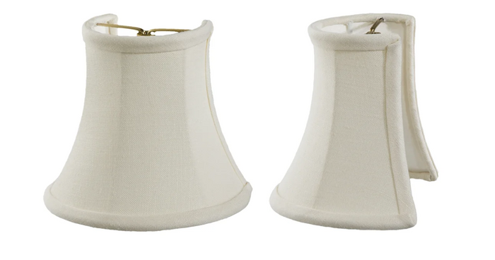 Sconce Shade Half Mini Bell, Fine Linen, 3" top x 5" bottom x 4.5" tall (00684E)