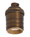 Short Keyless Brass Socket, No UNO Threads, Antique Bronze