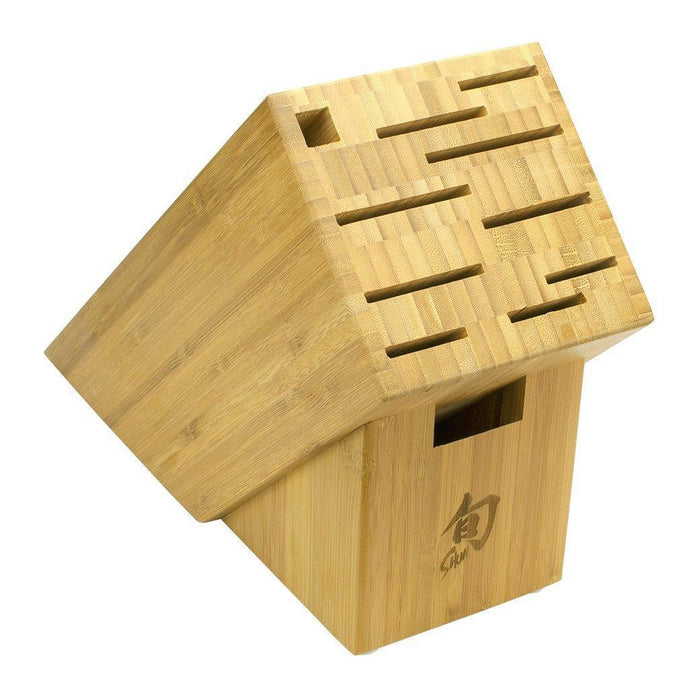 Shun 11-Slot Bamboo Knife Block displayed on a white background