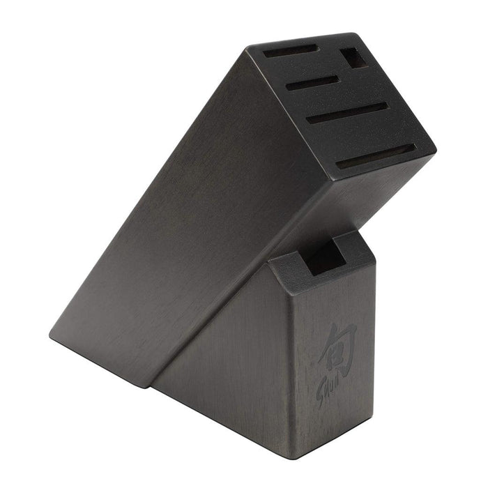 Shun Bamboo Slimline Block: 6-Slot / Dark Stain displayed on a white background