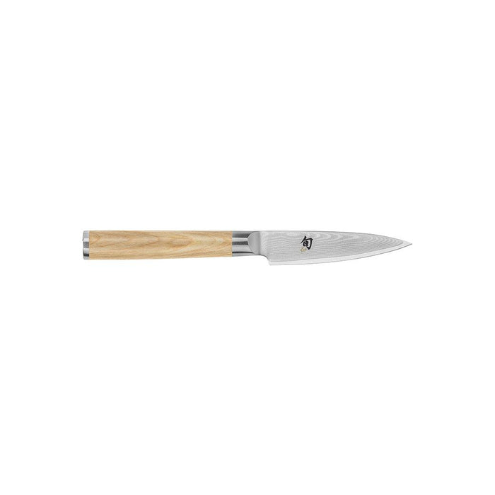 Shun Classic Blonde Paring Knife displayed horizontally on a white background