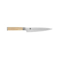 Shun Classic Blonde Utility Knife displayed horizontally on a white background