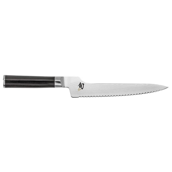 Shun Classic Offset Bread Knife - 8.25″ displayed horizontally on a white background