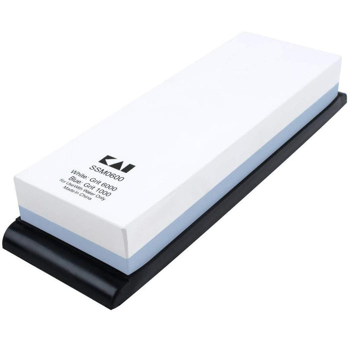 Shun Combination Whetstone 1000/6000 Grit with a rubber base displayed on a white background