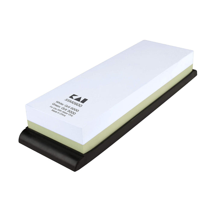 Shun Combination Whetstone w/ Rubber Base: 3000/6000 Grit displayed on a white background
