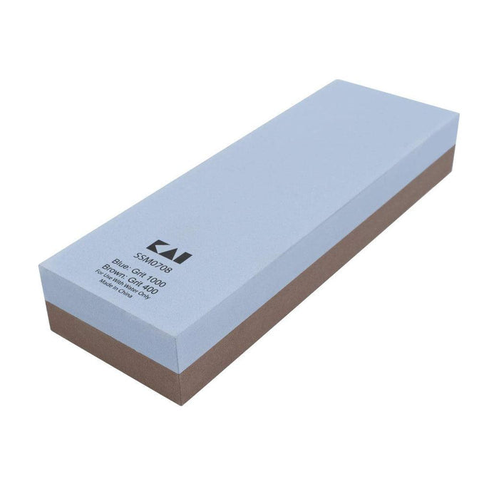 Shun Combination Whetstone w/ Rubber Base: 400/1000 Grit displayed on a white background