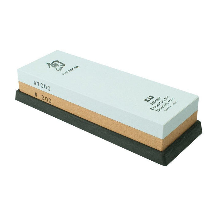 Shun Combination Whetstone with rubber base displayed on a white background