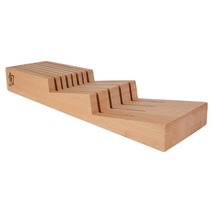 Shun In-Drawer Knife Tray 7-Slot w/ Shun Logo displayed on a white background