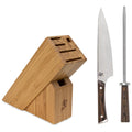 Shun Kanso 3 Pc Build-a-Block Set: Chef's 8″, Combination Honing Steel and Slimline 6-Slot Block displayed on a white background