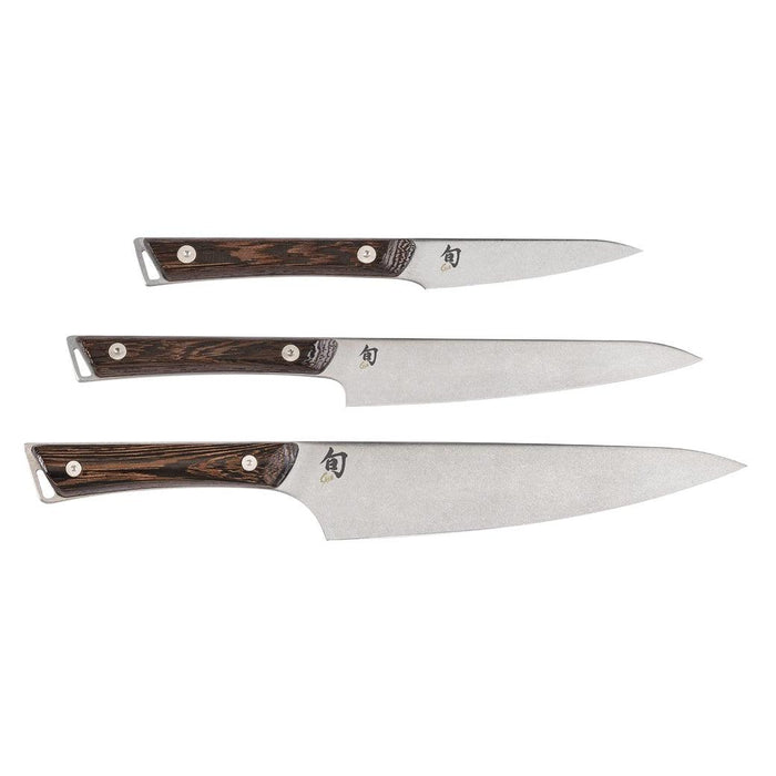 Shun Kanso 3 Pc Starter Set displayed horizontally on a white background