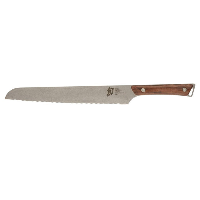 Shun Kanso Bread Knife - 9″ displayed horizontally on a white background