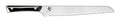 A 9-inch Shun Kazahana bread knife with wide undulating serrations and a polished black Pakkawood handle.