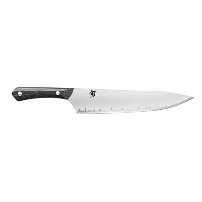 10 inch chef chef knife displayed horizontally on a white background