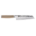 6.5 inch Shun utility knife with a blonde handle displayed horizontally on a white background