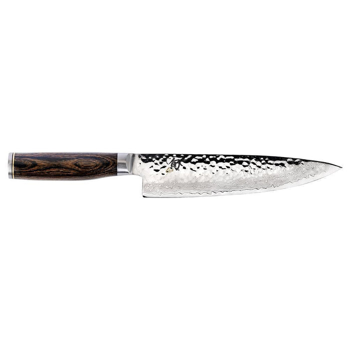 8 inch Shun Premier Chef's Knife displayed horizontally on a white background