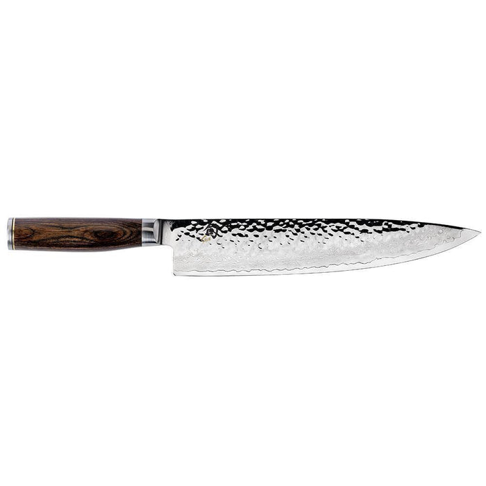 10 inch Shun Premier Chef's Knife displayed horizontally on a white background